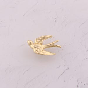 18K Gold Filled Swallow Pendant Dainty Flying Charms for DIY Jewelry Findings Making Supply
