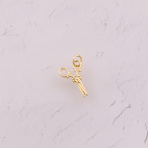 18K Gold Filled Scissors Pendant Dainty CZ Scissors Charms for DIY Jewelry Findings Making Supply