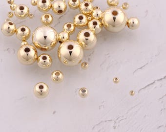 14K Gold gefüllt runde Spacer Perlen zierliche Kugel Perlen für DIY Schmuckzubehör machen