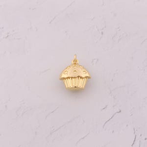 18K Gold Filled Cake Pendant Dainty Dessert Charms for DIY Jewelry Findings Making Supply