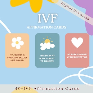 48 cartes d'affirmation imprimables pour la FIV | Accompagnement du parcours de fécondité | Journal de FIV | Parcours de fertilité | état d'esprit positif pour la fertilité | Cadeau fiv