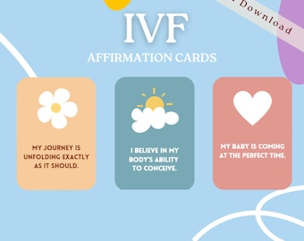 48 tarjetas imprimibles de afirmación de FIV / Apoyo para el proceso de fertilidad / Diario de FIV / Proceso de fertilidad / Mentalidad positiva para la fertilidad / Regalo de FIV