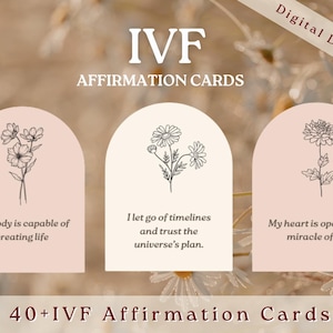 48 cartes d'affirmation imprimables pour la FIV | Accompagnement du parcours de fécondité | Journal de FIV | Parcours de fertilité | état d'esprit positif pour la fertilité | Cadeau fiv