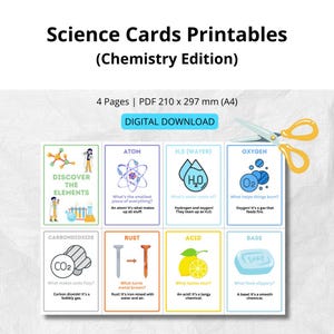Cartões de Ciências para Imprimir - Edição Química