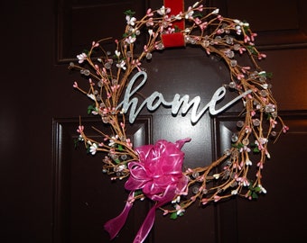 Spring Wreath, pip berry, wall hanging, door hanger