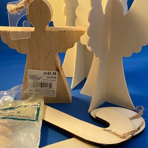 Wooden blanks, holiday, angel, Christmas, unpainted wood