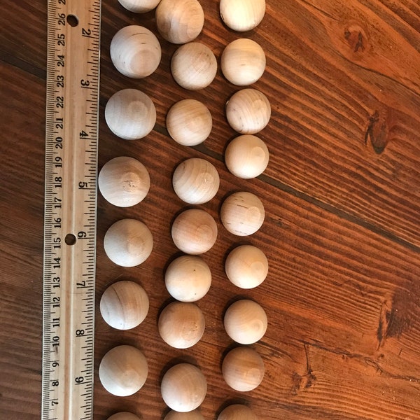 Wooden Balls/Knobs, Great for crafts, dollmaking, etc.  Unfinished.  One inch diameter