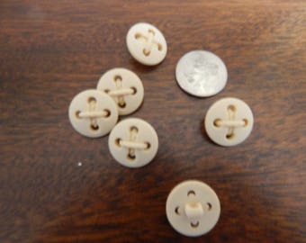 3/4" Beige Shanked Buttons, perfect for prim crafts, doll making, etc.