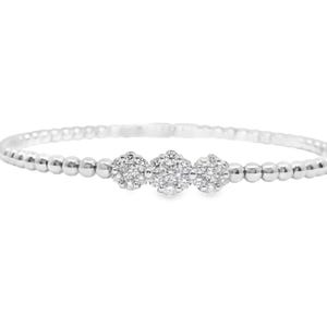 0.85CT Diamond Bangle 18k White Gold