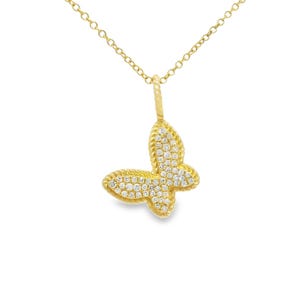 0.18CT Diamond Pendant 14k Yellow Gold