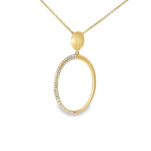 0.18CT Diamond Oval Pendant 14K Rose Gold