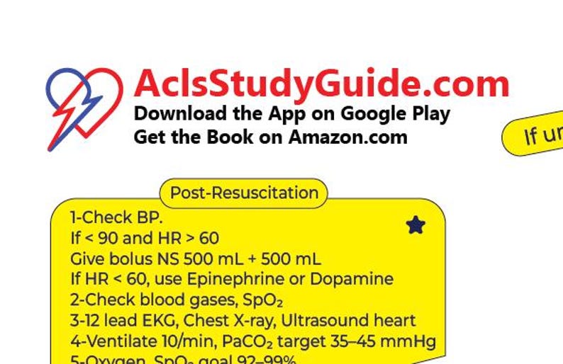 ACLS Algorithm All in One Flowchart ACLS Review Study Guide Printable ...