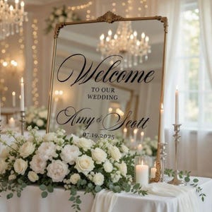 Custom Wedding Welcome Sign: Personalized Vinyl Window Decal