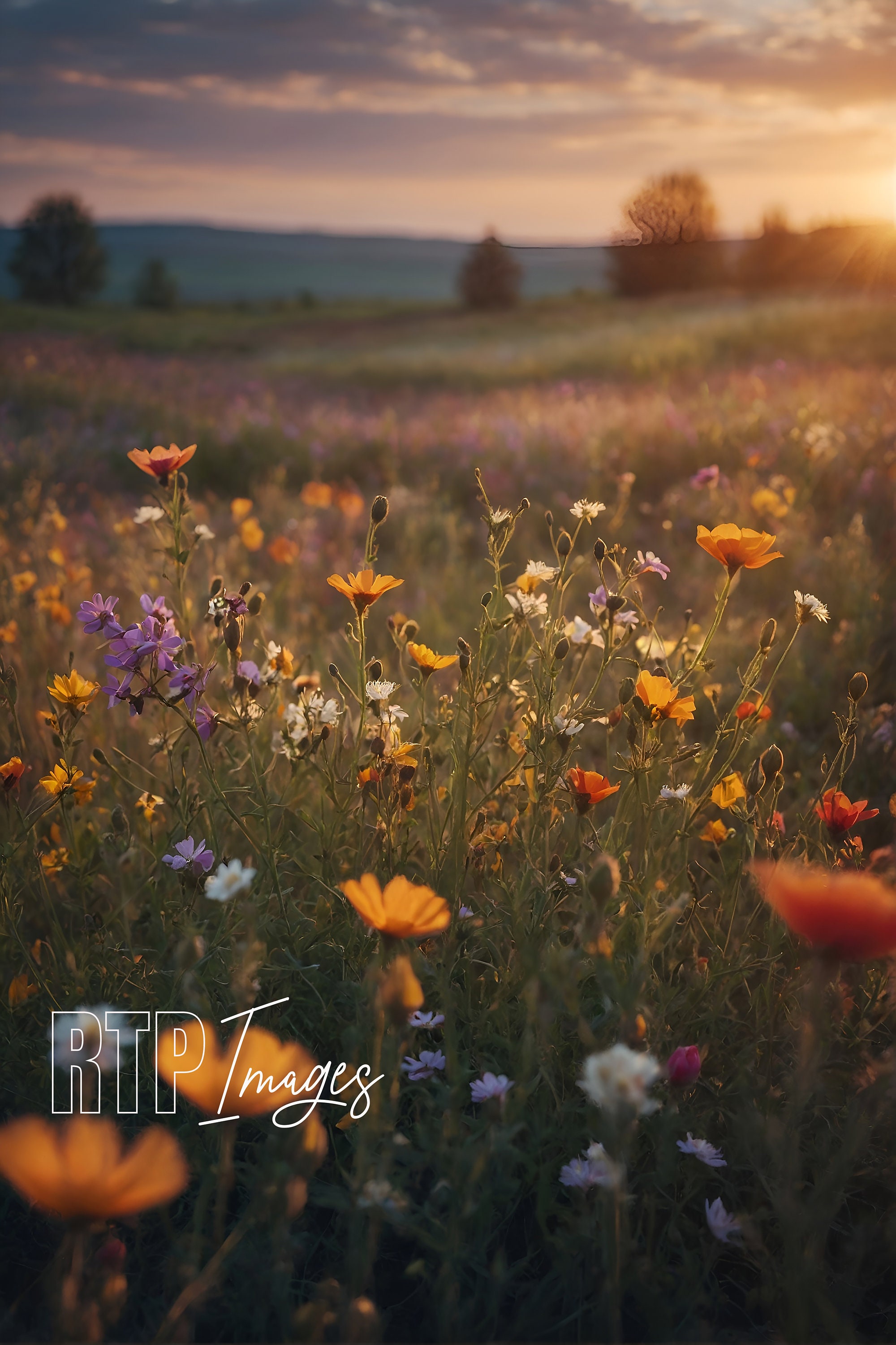 Composite Background Spring Wildflowers, 2 Layers for Fine Art Digital ...