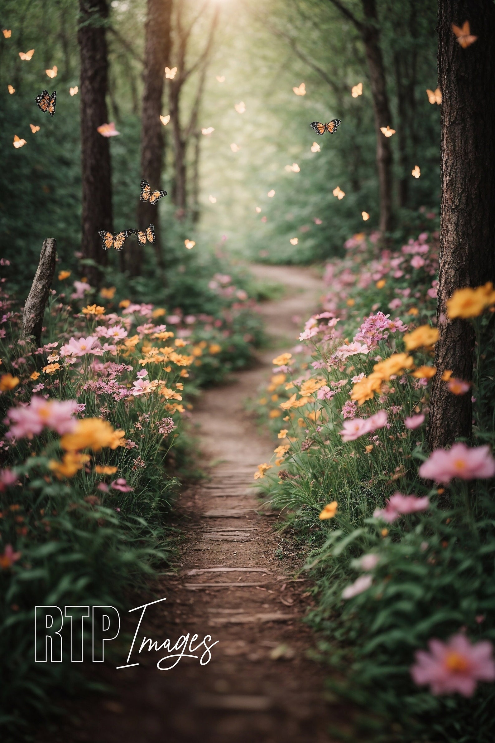 Virtual Background Spring Wildflowers, Composite Digital Background ...