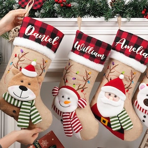 2025 Personalized 3D Christmas Stockings, Family Christmas Stockings with name, Embroidered Stockings, Christmas Gift, Holiday Decor
