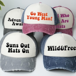Customizable Girls Camping Hat: Vintage Cotton Baseball Cap