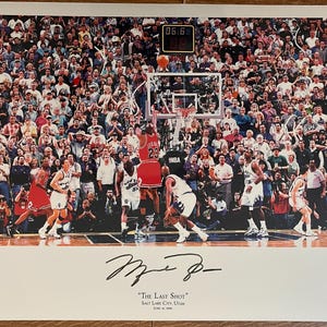 Illustrazione autografata di Michael Jordan "L'ultimo colpo" - Upper Deck