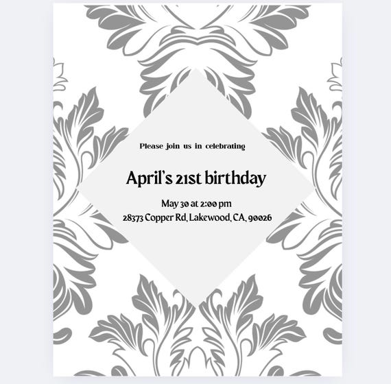 Party Invitation Victorian Themed Template Printable PDF Vintage Digital Invitation
