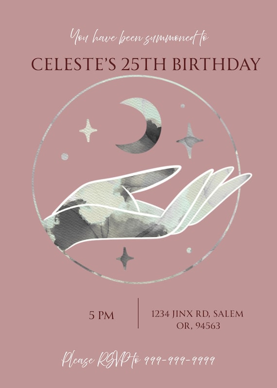 Party Invitation  Dark Aesthetic Goth  Digital Editable Template PDF Printable