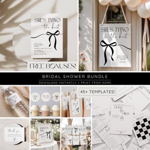 Bridal Shower Bundle, Bachelorette She's Tying the Knot, Editable Templates (Digital Download)