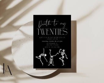 Funeral for my Youth Invitation Halloween Birthday RIP Twenties Invite Digital