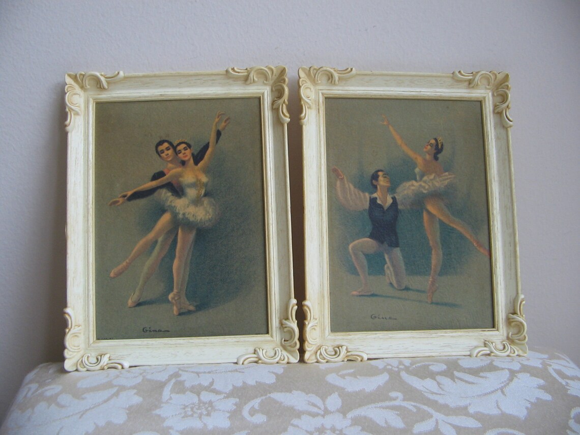 Vintage Ballerina Wall Art Prints by Gina Ballet Dancers Pas Etsy