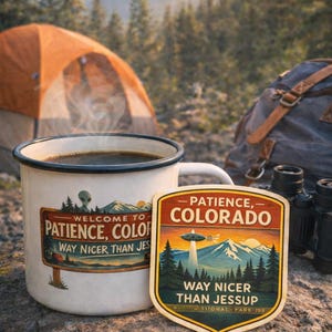 Patience Colorado Sticker | Resident Alien National Park Style UFO Badge image 7