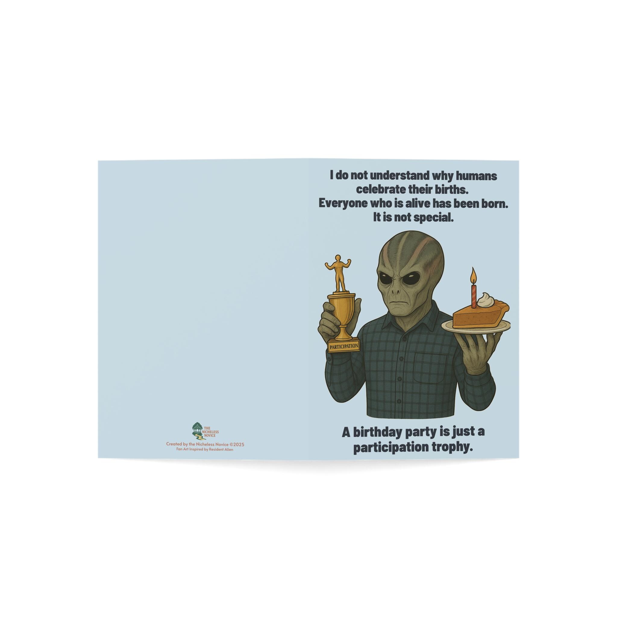 Resident Alien Birthday Card - Funny Sci-fi Fan Art Print - Etsy