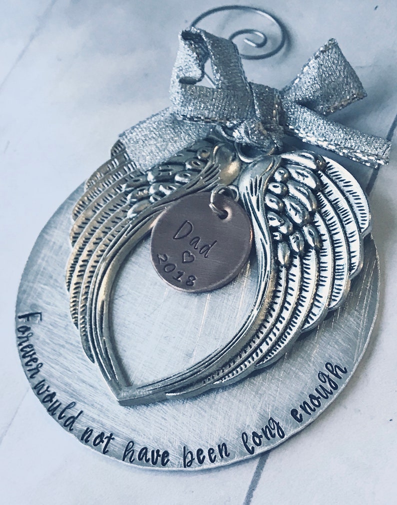 Memorial Ornament Angel Wings Personalized Grief Mourning Etsy
