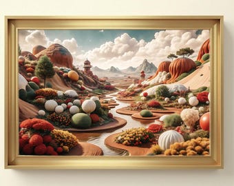 Dreamy Fantasy Landscape Poster – A2 Printable Wall Art (Digital Download)