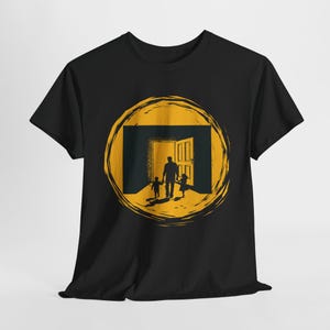 Papa mit Sohn und Tochter Shirt Vaterschaft Grafik T-Shirt Familie Bond Silhouette Kunst T-Shirt Emotionales Geschenk für Papa Vatertagsgeschenk