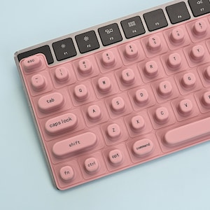 Rose Tan Silicone Keyboard Cover for Long Nails | MacBook/iPad Compatible | Dishwasher Safe | Nail-Friendly Typing | Includes Storage Pouch