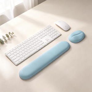 Silicone Keyboard Mouse Wrist Rest Set, Ergonomic Soft Support Pad, Waterproof & Anti-Slip Desk Accessories, Coworker Gift, WFH Office Setup