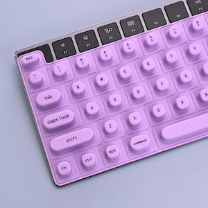 Purple Iris Keyboard Cover For Long Nails - Silicone Keyboard Cover, MacBook keyboard, office essentials, silicone keyboard protector