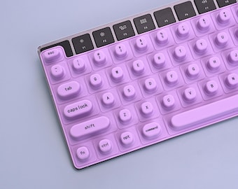 Lila Iris-Tastaturabdeckung für lange Nägel – Silikon-Tastaturabdeckung, MacBook-Tastatur, Bürobedarf, Silikon-Tastaturschutz