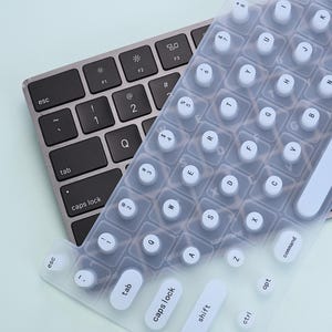 Frost White Transparent Keyboard Cover, Nail Art Love, Long Nail Essentials, Keyboard Cover, Gifts for nail lovers, Includes Storage Pouch