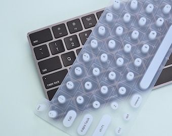 Frost White Transparent Keyboard Cover, Nail Art Love, Long Nail Essentials, Keyboard Cover, Gifts for nail lovers, Includes Storage Pouch