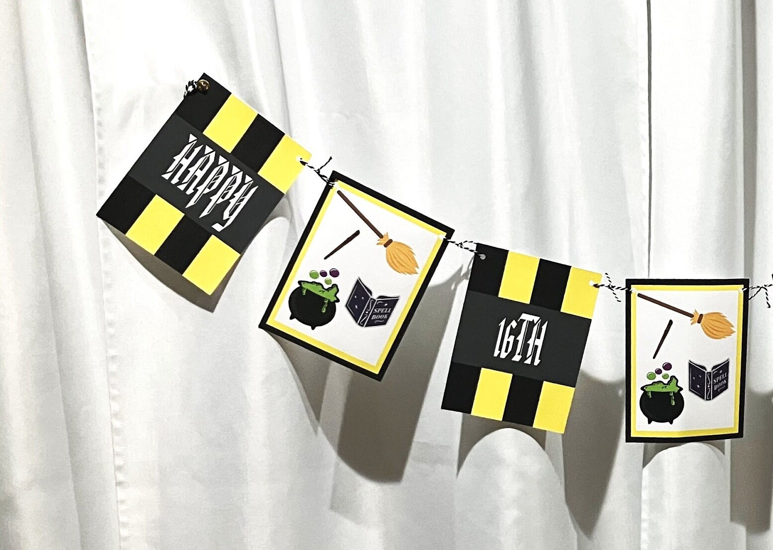 Wizard Witch Birthday Banner Personalized Wizard Witch Birthday Garland ...