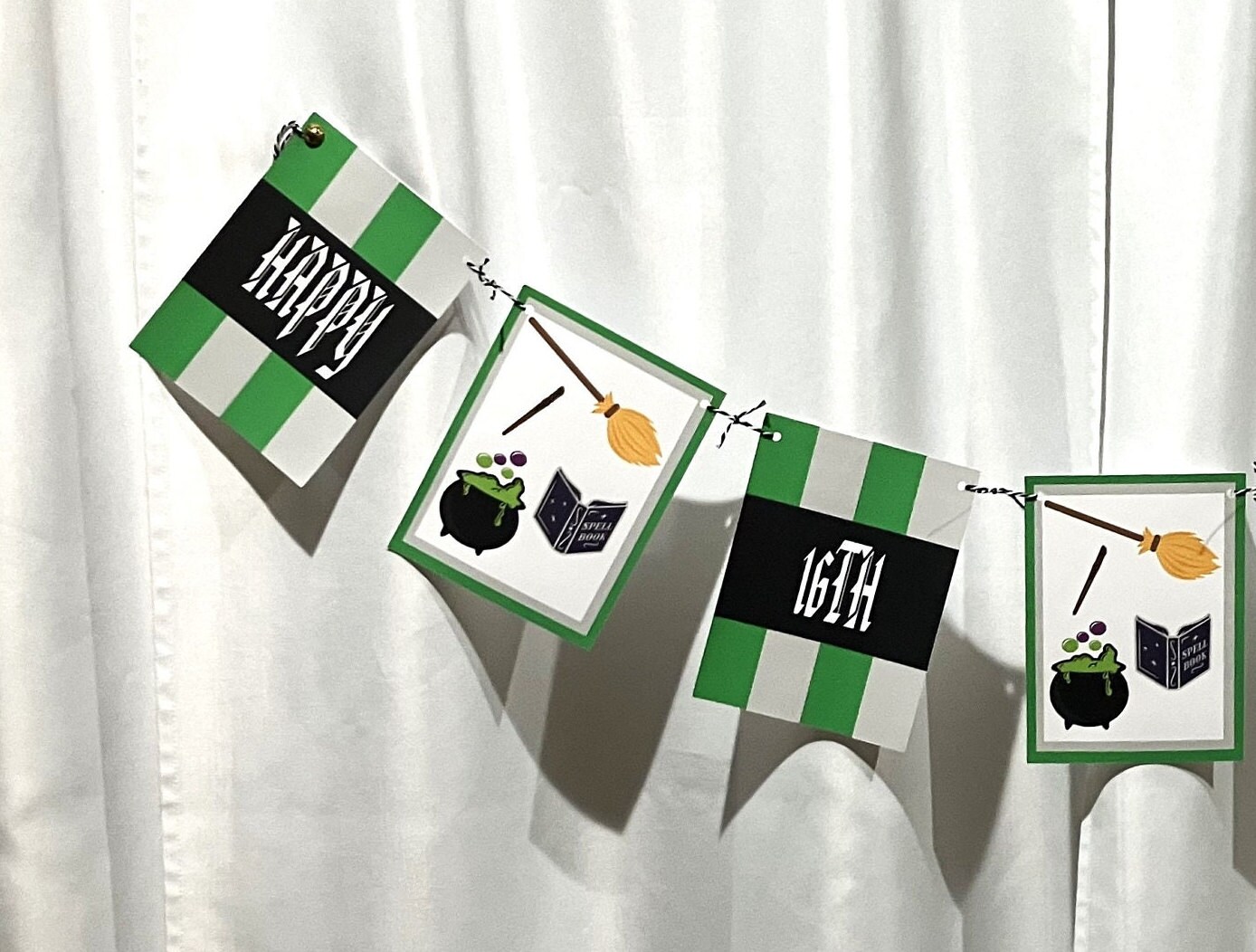 Wizard Witch Birthday Banner Personalized Wizard Witch Birthday Garland ...