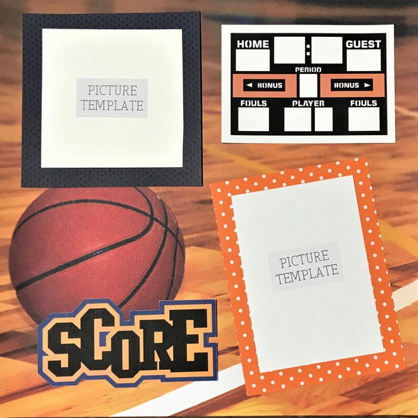 Basketball Scrapbook Layout Etsy
