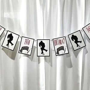 Ice Hockey Birthday Banner - Personalized Ice Hockey Birthday Garland - Ice Hockey Bunting - Ice Hockey Party Supplies