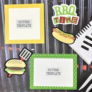 BBQ Cookout Scrapbook Kit - Two (2) Page Ready to Assemble BBQ Scrapbook Layout - BBQ Cookout Scrapbook Pages