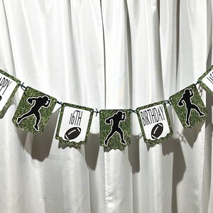 Football Player Birthday Banner - Personalized Football Player Birthday Garland - Football Player Theme - Birthday Party Supplies