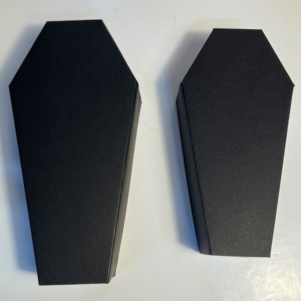 Coffin Boxes - Six (6) DIY Coffin Kits with Lids - Halloween Treat Boxes - Halloween Favor Boxes - Goth Wedding - Halloween Party Supplies