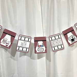 Movie Birthday Banner - Movie Fan Birthday Garland - Movie Birthday Bunting - Birthday Garland - Movie Party Supplies