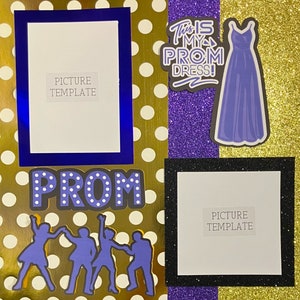 Prom Scrapbook Kit - Two (2) Page 12 x 12 Ready to Assemble Prom Scrapbook Layout - Prom Scrapbook Pages