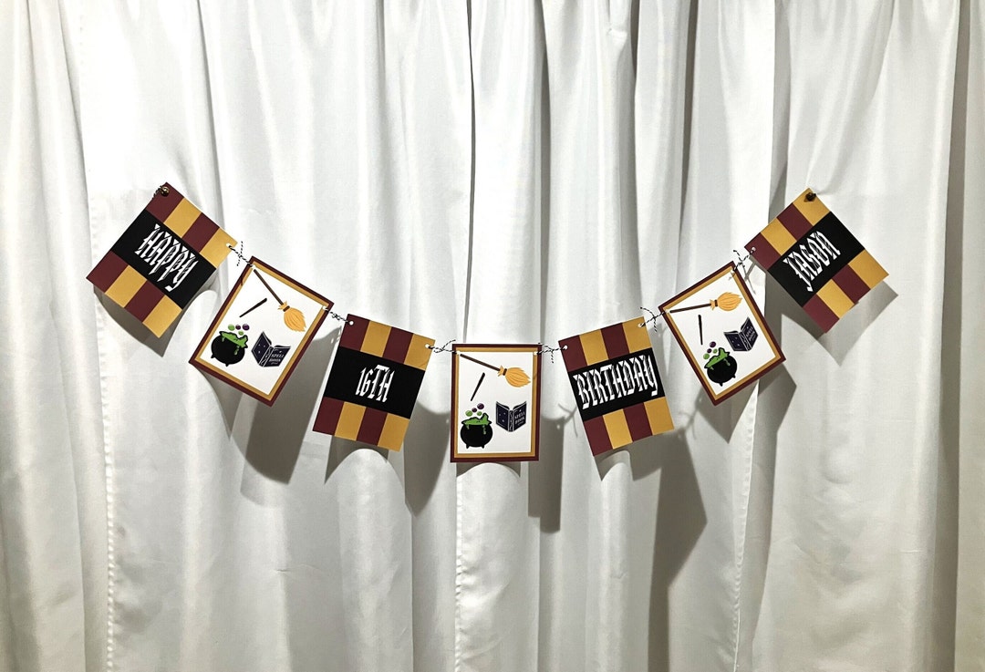 Wizard Witch Birthday Banner - Personalized Wizard Witch Birthday ...