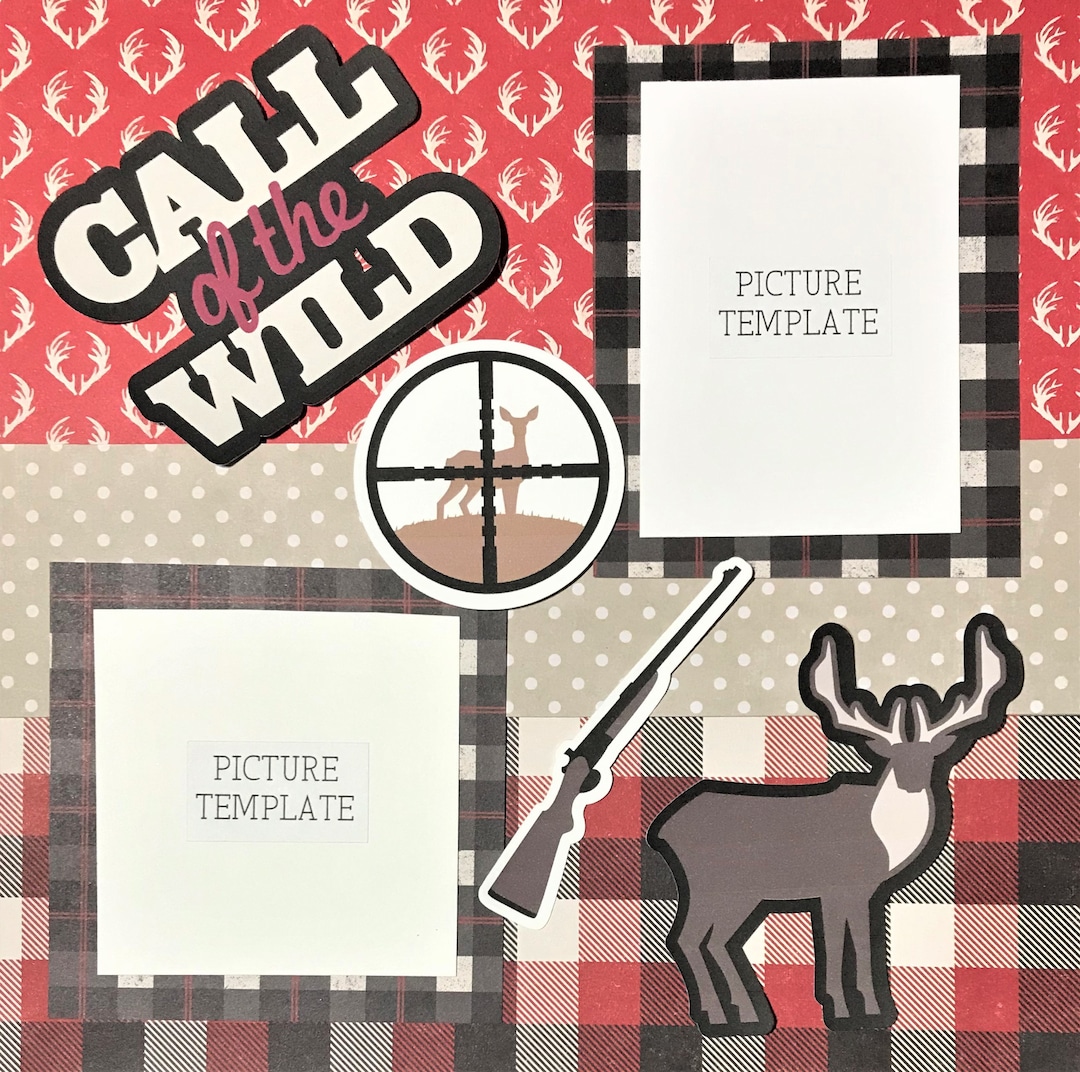 Hunting Theme Scrapbook Pages Two 2 Page Hunting Themed 12 X 12 Ready