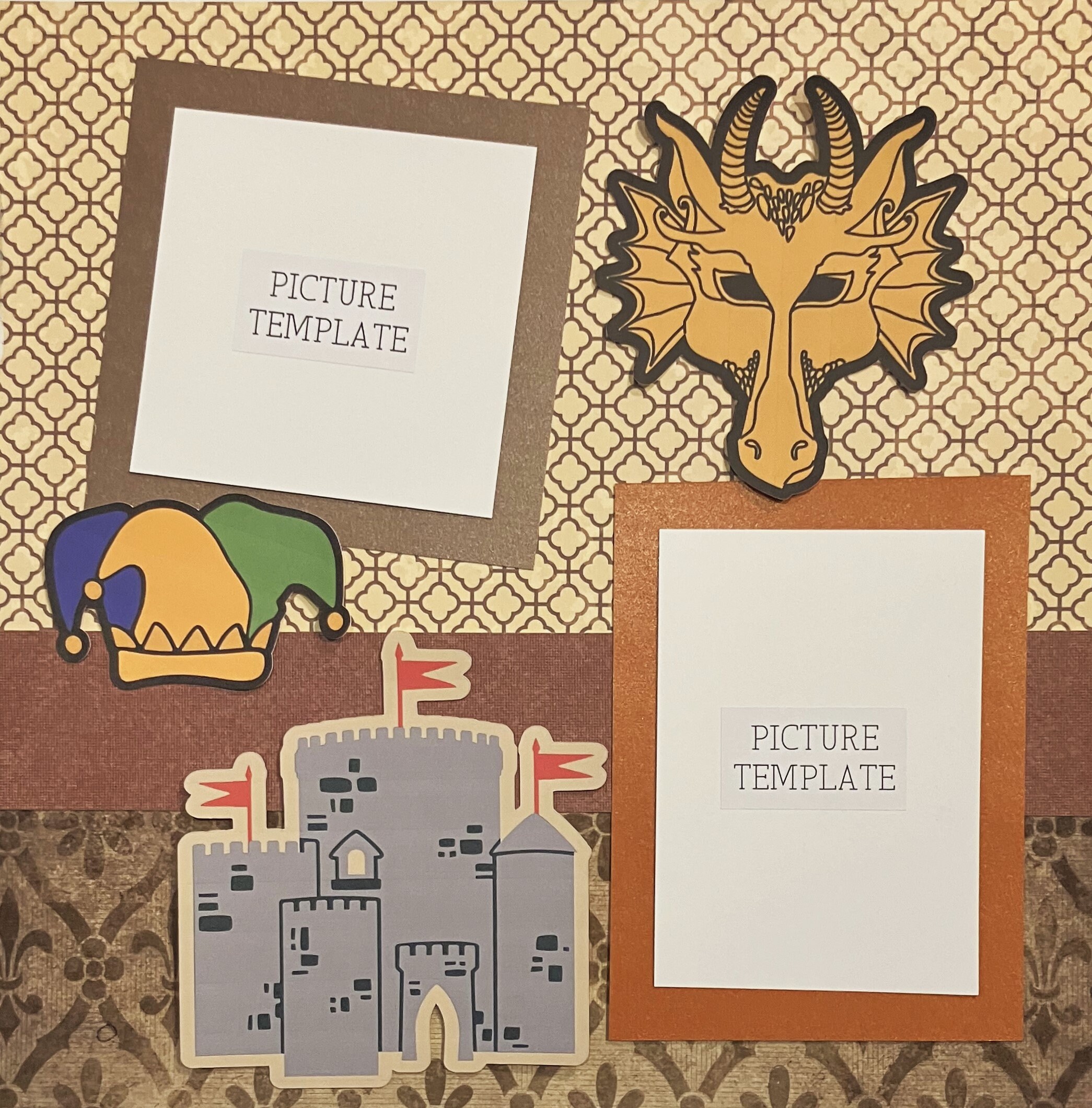 Medieval Scrapbook Kit - Two (2) Page Ready to Assemble
